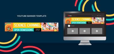 Flat Design Science Research YouTube Banner – Free Download