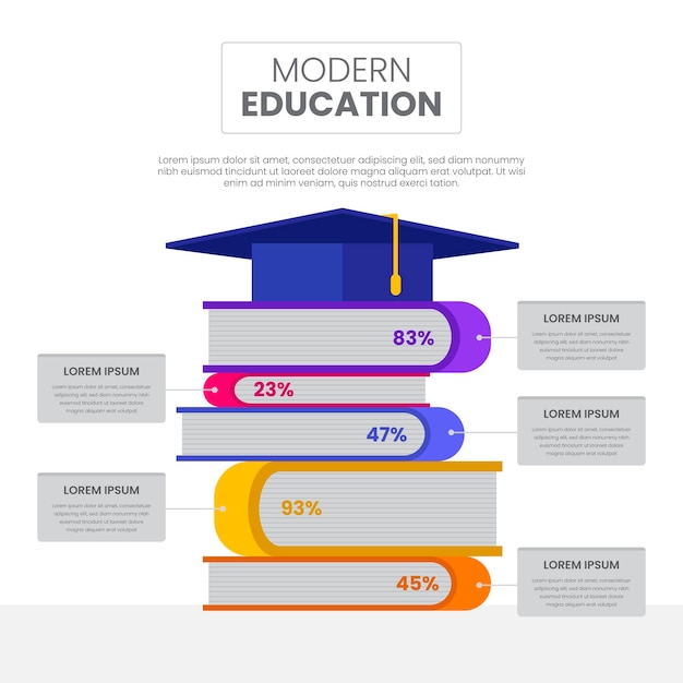 Flat Book Infographics Concept – Free Download