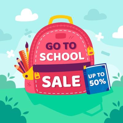 Back to School Sales Concept in Flat Design – Free Download