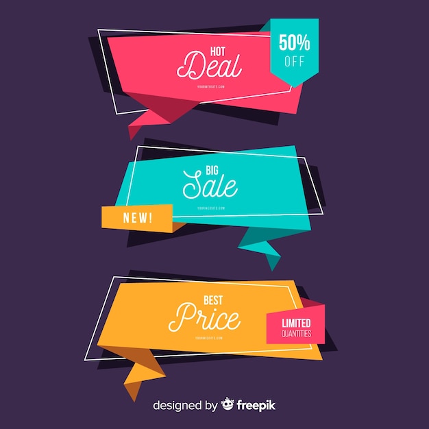 Origami Sale Banner Collection – Download Free Stock Photos