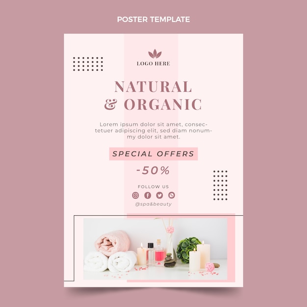 Flat Design Spa Offer Poster Template – Free Download