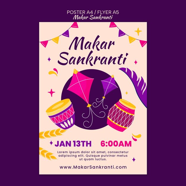 Makar Sankranti Template Design – Free Download, Free Stock Photo