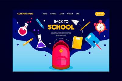 Creative Back to School Landing Page Design – Free to Download