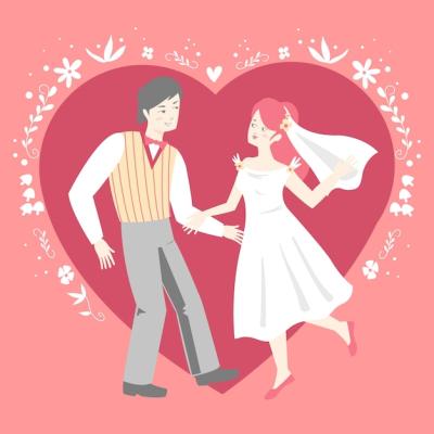 Wedding Couple Theme Illustration – Free Download