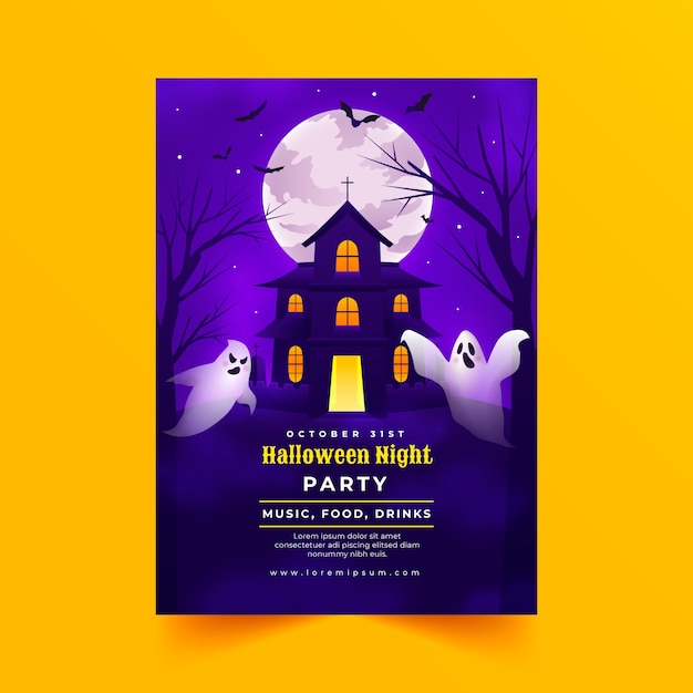 Halloween Season Gradient Vertical Poster Template – Free Download