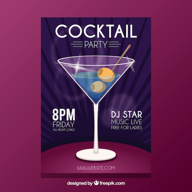 Elegant Cocktail Party Brochure – Free Download for Stunning Vector Templates