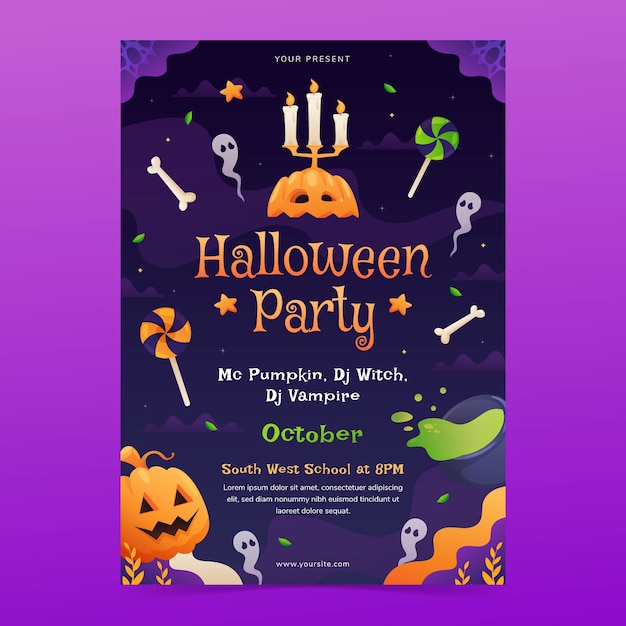 Gradient Vertical Poster Template for Halloween Season Celebration – Download Free Stock Photo