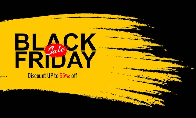 Hand Draw Brush Stroke for Black Friday Card – Free Download