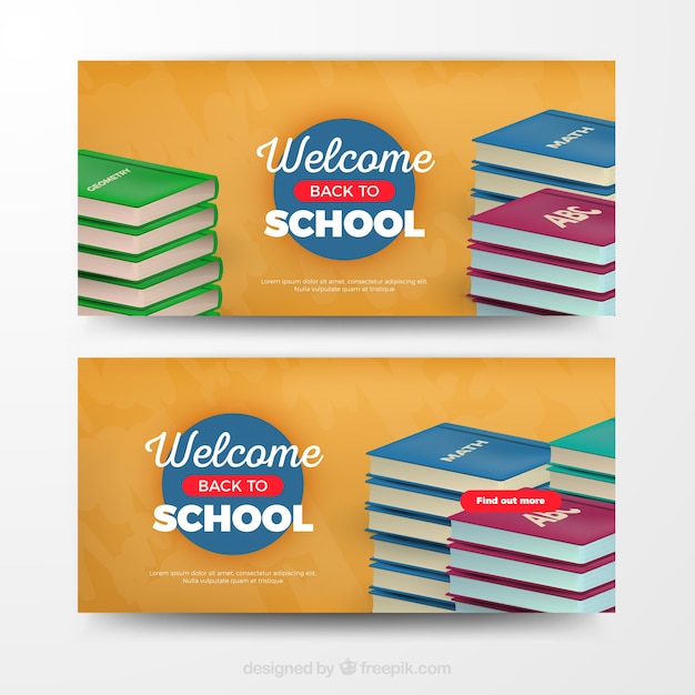 Realistic Back to School Banners – Free Download