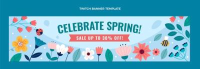 Flat Spring Twitch Banner – Free Download