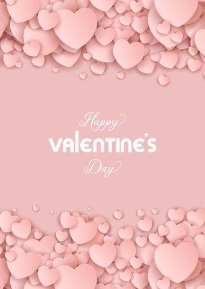 Happy Valentine’s Day Background with Pink Hearts Design – Free Download