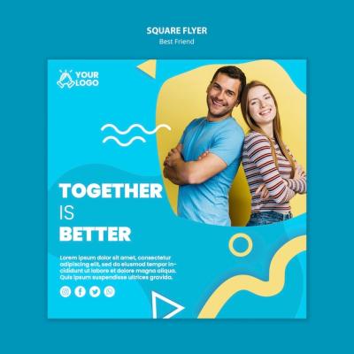 Best Friends Square Flyer Design – Free to Download