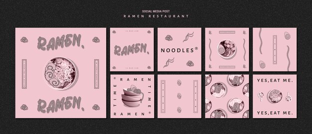 Ramen Restaurant Social Media Post Template – Free Download