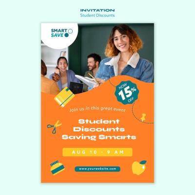 Student Discounts Invitation Template – Free Download