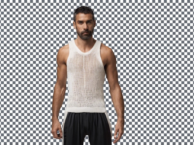 Man in Knitted White Tank Top Isolated on Transparent Background – Free Stock Photo Download