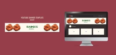 Hand Drawn Bakery Products YouTube Banner – Free Download