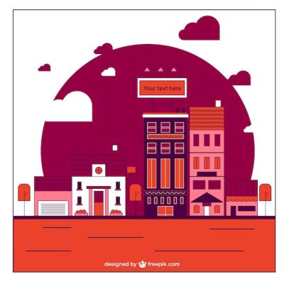 Cityscape in Red and Purple Tones – Free Download