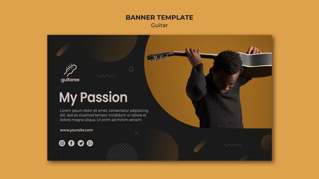 Guitar Player Banner Template – Free Download, Download Free Stock Photo