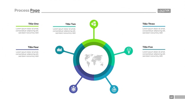 Five Element Pie Chart Vector Template – Download Free Stock Photo