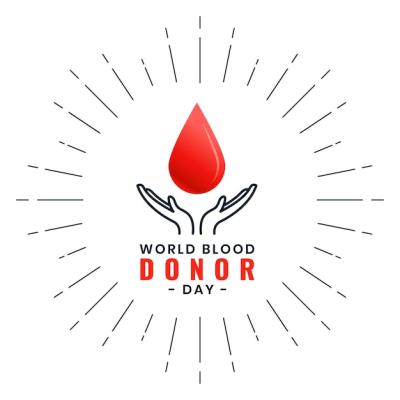 World Blood Donor Day Poster Featuring Hand Saving a Drop of Blood – Free Download