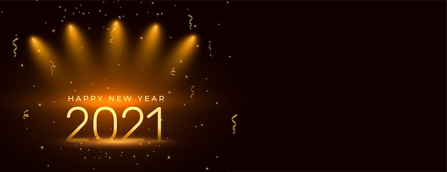 Happy New Year Celebration Banner Design with Confetti – Free Download