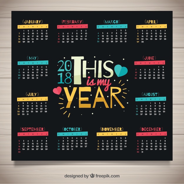 2018 Calendar – Free Download of Vector Templates for Your Projects