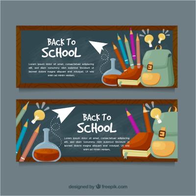 Back to School Banners – Free Download of Creative Vector Templates