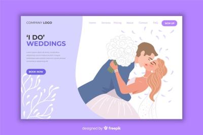 Wedding Landing Page Flat Design – Free Stock Photos for Download