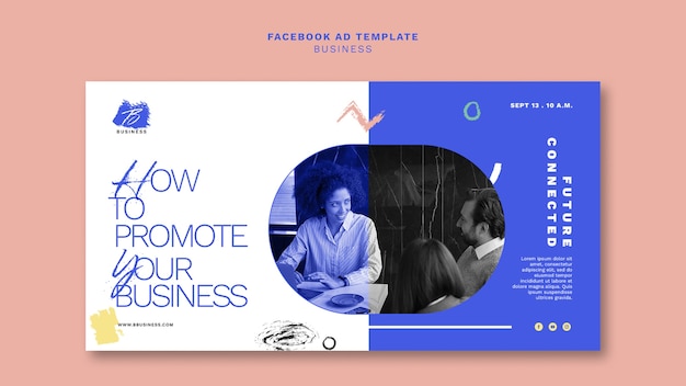 Business Strategy Facebook Template in Flat Design – Free Download