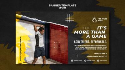 Sporty Man Banner Template – Free Download, Download Free Stock Photo