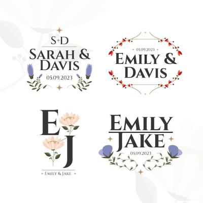 Wedding Logo Template Design – Free Download, Download Free Stock Photo