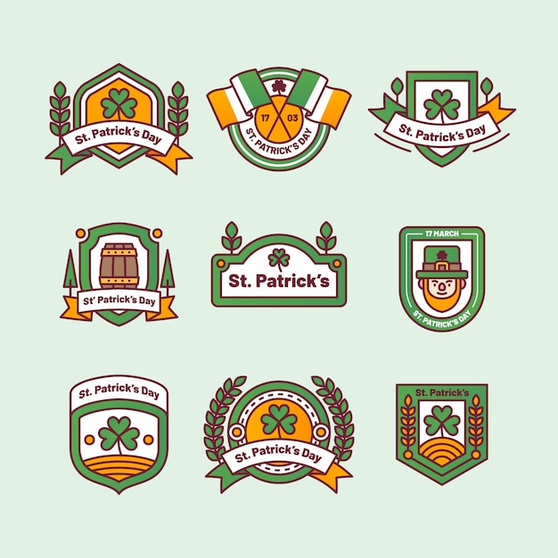 St. Patrick Badge Collection Concept – Free Download