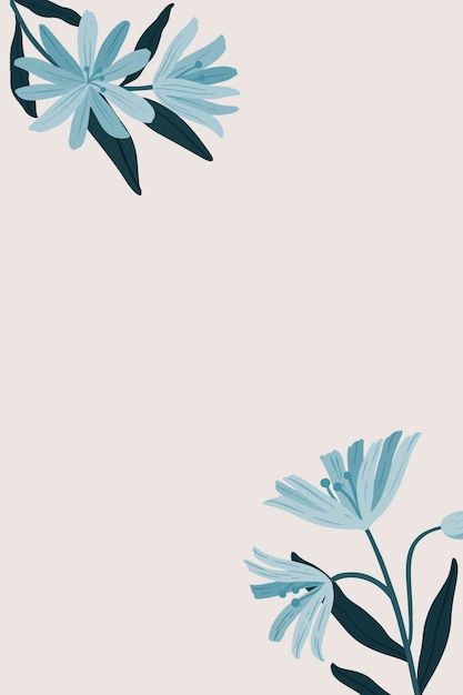 Blue Botanical Copy Space on a Pink Background Vector – Free Download