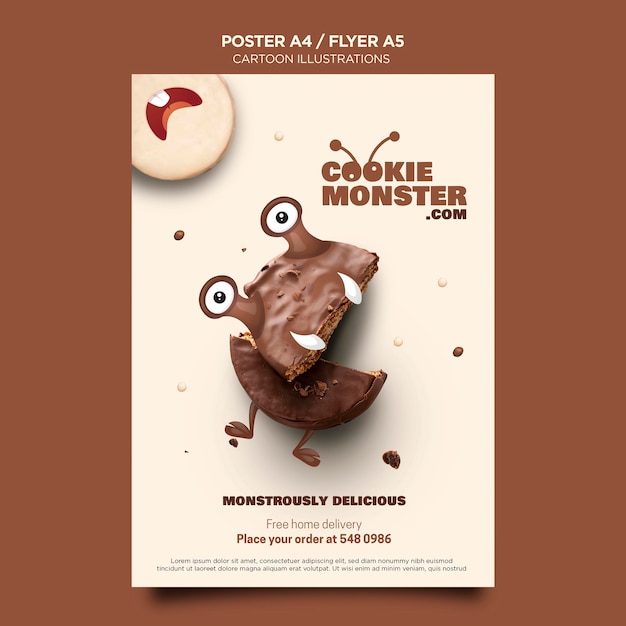 Cookie Monster Poster Cartoon Illustrations – Download Free Stock Photo