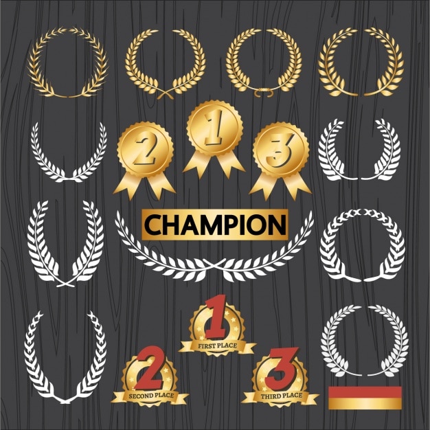 Champion Emblems Set – Free Download, Download Free Stock Photo