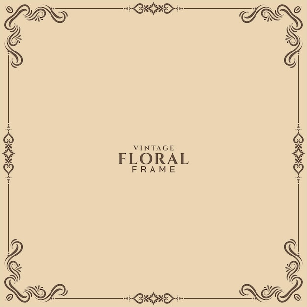 Beautiful Vintage Floral Frame Background Design Vector – Free Download