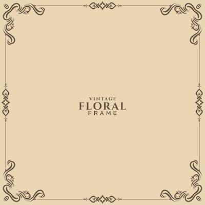 Beautiful Vintage Floral Frame Background Design Vector – Free Download