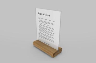 Perspective View Paper Stand Table Mockup – Free Stock Photo Download