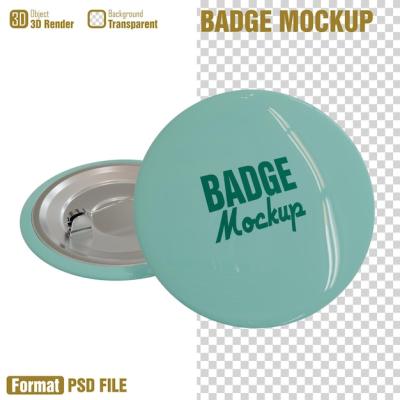 Badge Mockup Featuring Central Button – Free Download