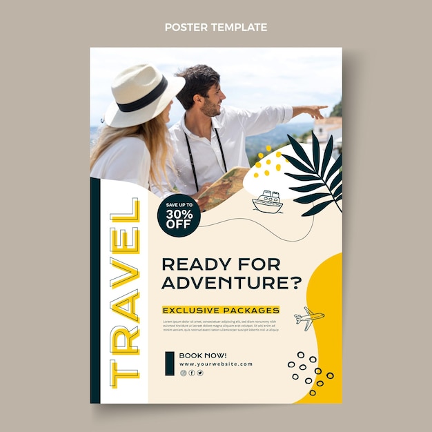 Flat Style Travel Adventure Poster – Free Download