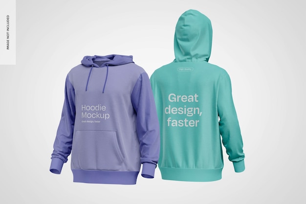 Men Hoodies Mockup: Front and Back Views – Free Download, Free Stock Photo