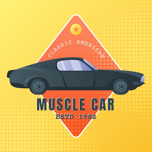 Gradient Muscle Car Illustration – Free Download