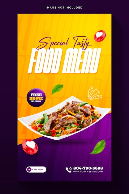 Food Menu and Restaurant Story Template Design – Free Download