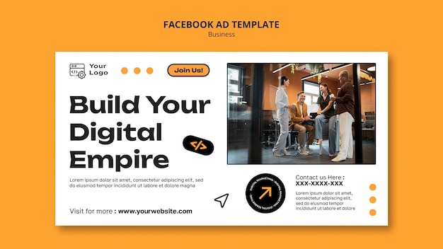 Flat Design Business Strategy Facebook Template – Free Download