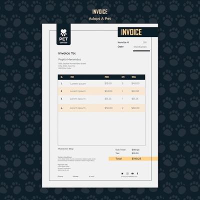 Adopt a Pet Concept Invoice Template – Free Download