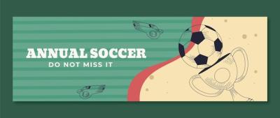 Hand Drawn Vintage Soccer Twitter Header – Free Download