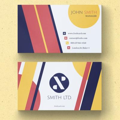 Colorful Geometric Shapes in Corporate Business Card Design – Free Download