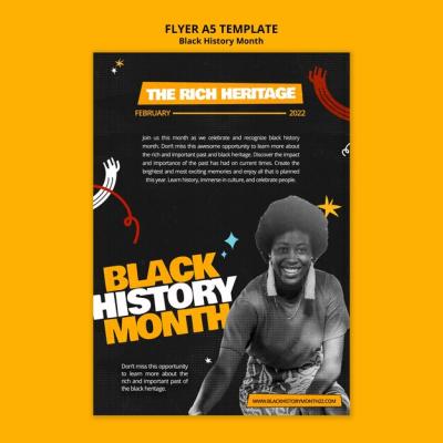 Flat Design Black History Month Template – Free to Download