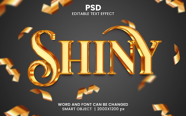 Shiny Luxury 3D Editable Photoshop Text Effect – Free Download