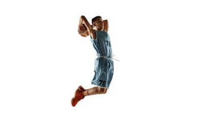 Young Basketball Player Full Length Portrait on White Background – Free Download